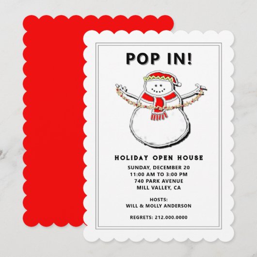 Uitnodiging voor open huis met feestdagen (Voorkant / Achterkant)