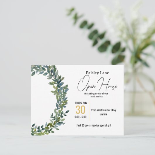 Uitnodiging voor open huis of andere (Staand voorkant)