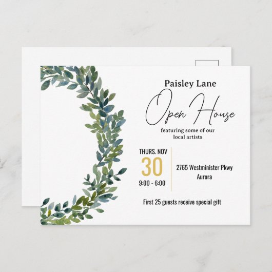 Uitnodiging voor open huis of andere (Voorkant / Achterkant)