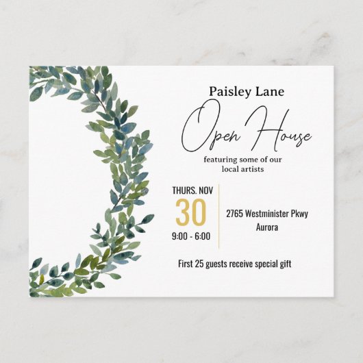 Uitnodiging voor open huis of andere (Voorkant)