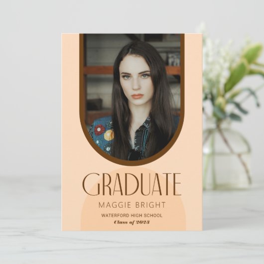 Uitnodiging voor open huis van afgestudeerde moder (Staand voorkant)