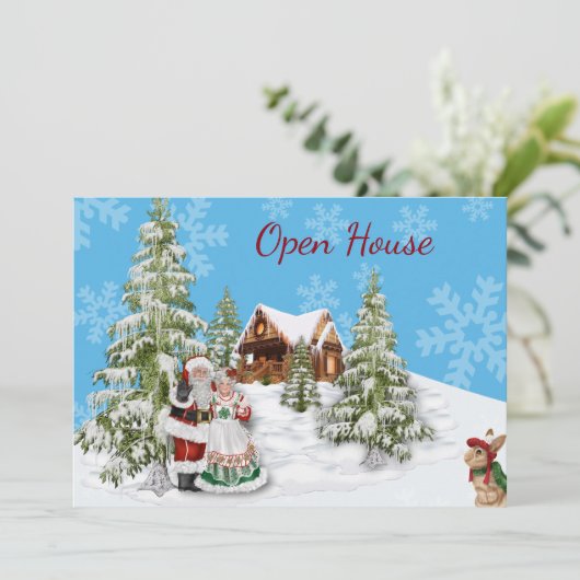 Uitnodiging voor open kerstfeest (Staand voorkant)