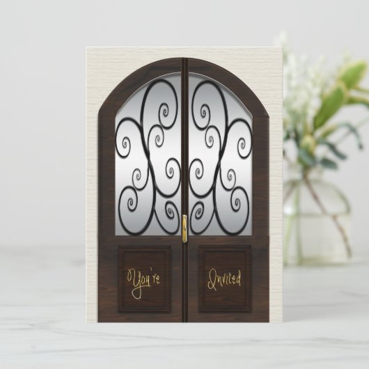 Uitnodiging voor openen - Fancy dubbelzijdige deur (Staand voorkant)