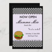 Uitnodiging voor openingsfeest snackbar (Voorkant / Achterkant)