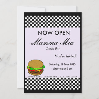 Uitnodiging voor openingsfeest snackbar