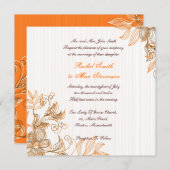 Uitnodiging voor Oranje en bruine bruiloft (Voorkant / Achterkant)
