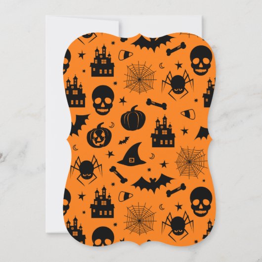 Uitnodiging voor Oranje en zwarte Halloween-partij (Achterkant)