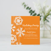 Uitnodiging voor Oranje Sneeuwvlokken (Staand voorkant)