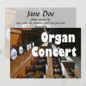 Uitnodiging voor orgaanconcert - Franse orgaancons (Voorkant / Achterkant)