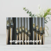 Uitnodiging voor orgaanconcert - metalen buizen (Staand voorkant)