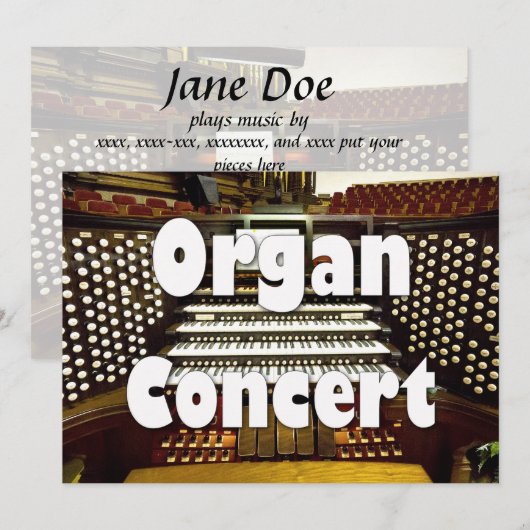 Uitnodiging voor orgaanoverweging - orgaanconsole (Voorkant / Achterkant)