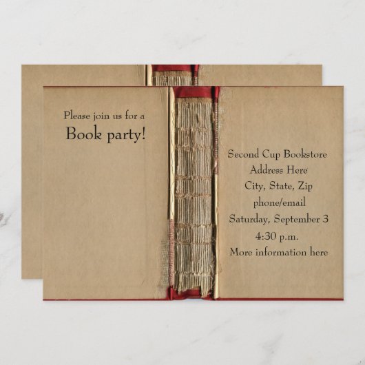 Uitnodiging voor oud boek (Voorkant / Achterkant)