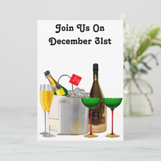 Uitnodiging voor Oud en Nieuw (Staand voorkant)