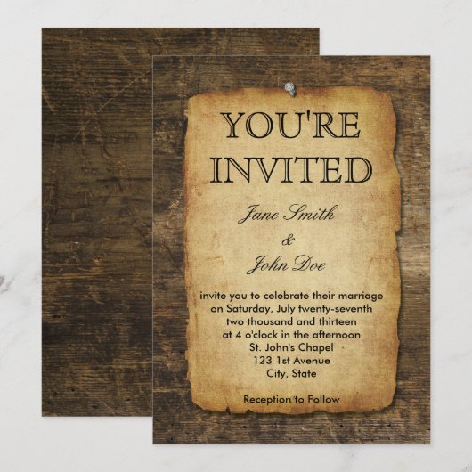 uitnodiging voor oud papier (Voorkant / Achterkant)