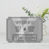 Uitnodiging voor oude Hollywood Ticket Style (Staand voorkant)