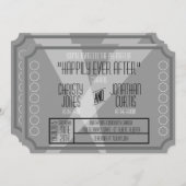 Uitnodiging voor oude Hollywood Ticket Style (Voorkant / Achterkant)