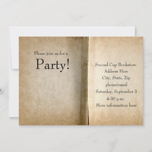 Uitnodiging voor oude pagina's boek (Voorkant)