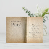 Uitnodiging voor oude pagina's boek (Staand voorkant)