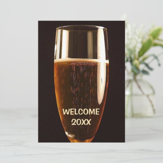 Uitnodiging voor oudejaarsavond bier (Staand voorkant)