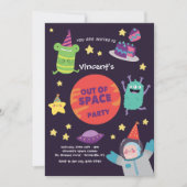 Uitnodiging voor Out of Space Party (Voorkant)