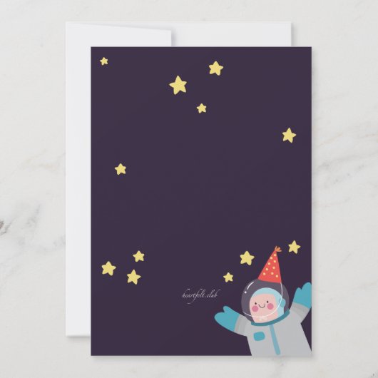 Uitnodiging voor Out of Space Party (Achterkant)