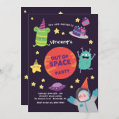 Uitnodiging voor Out of Space Party (Voorkant / Achterkant)