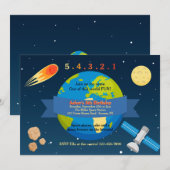 Uitnodiging voor Outer Space Adventure (Voorkant / Achterkant)