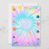 Uitnodiging voor Outer Space Tie Dye babyborrel (Achterkant)