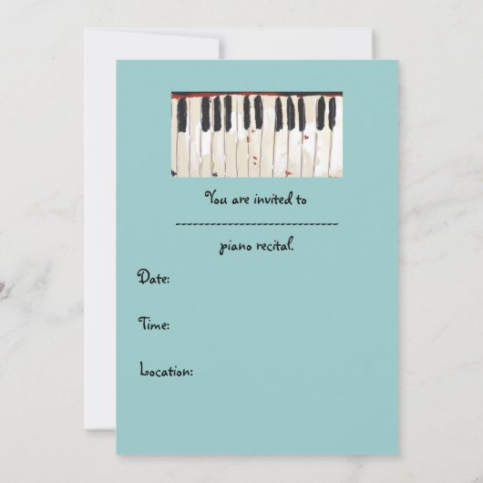 Uitnodiging voor overweging Piano (Achterkant)