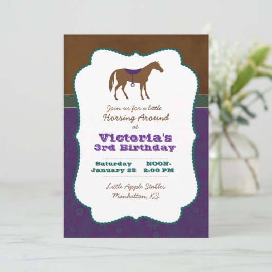 Uitnodiging voor paarden (Staand voorkant)