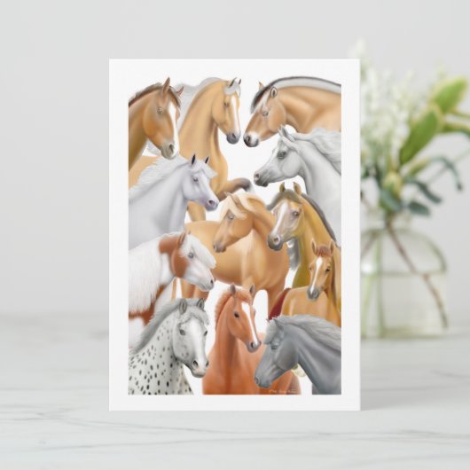 Uitnodiging voor paarden (Staand voorkant)