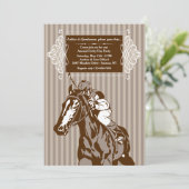 Uitnodiging voor paarden en Jockey Stripe (Staand voorkant)