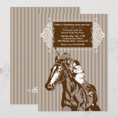 Uitnodiging voor paarden en Jockey Stripe (Voorkant / Achterkant)