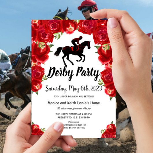 Uitnodiging voor paarden Racing Derby Day