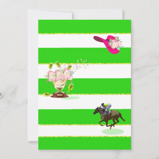 Uitnodiging voor paarden Racing Derby Day (Voorkant)
