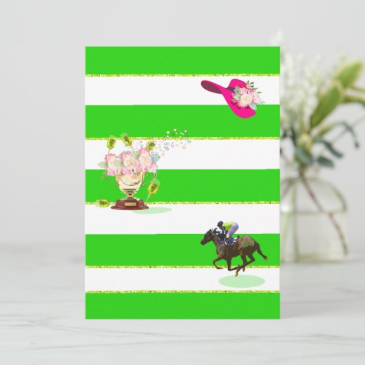 Uitnodiging voor paarden Racing Derby Day (Staand voorkant)