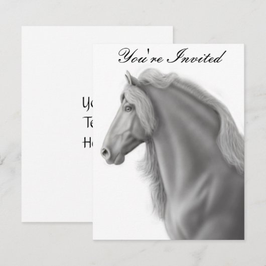 Uitnodiging voor paarden uit Friesian (Voorkant / Achterkant)