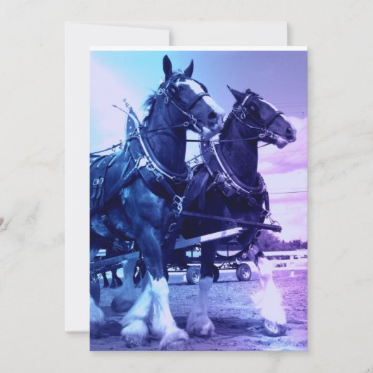 Uitnodiging voor paarden van Clydesdale (Voorkant)