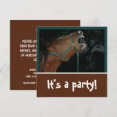 Uitnodiging voor paardenhinnikfeestje (Voorkant / Achterkant)