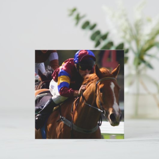 Uitnodiging voor paardenraces (Staand voorkant)