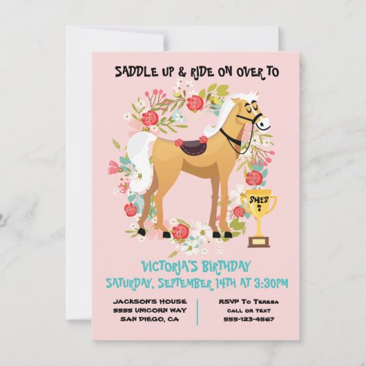 Uitnodiging voor paardenraces (Voorkant)