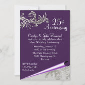 Uitnodiging voor paars en zilver huwelijksjubileum (Voorkant)