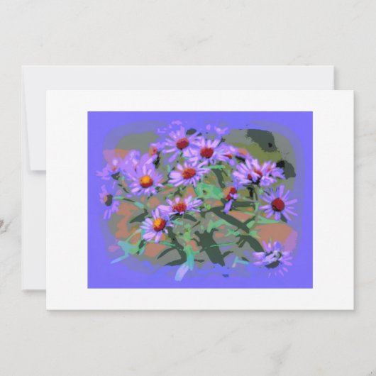 uitnodiging voor paarse asters (Voorkant)