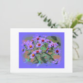 uitnodiging voor paarse asters (Staand voorkant)