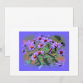 uitnodiging voor paarse asters (Voorkant / Achterkant)