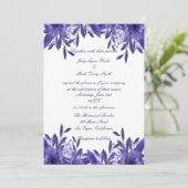 Uitnodiging voor Paarse blauwe bosbouw (Staand voorkant)