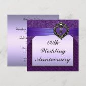 Uitnodiging voor paarse huwelijksjubileumfeest (Voorkant / Achterkant)