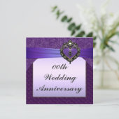 Uitnodiging voor paarse huwelijksjubileumfeest (Staand voorkant)