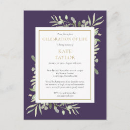 Uitnodiging voor Paarse Loof Viering van het Leven