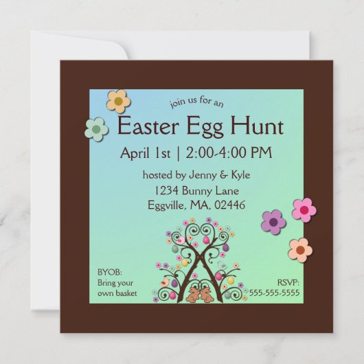 Uitnodiging voor paasboom (Voorkant)